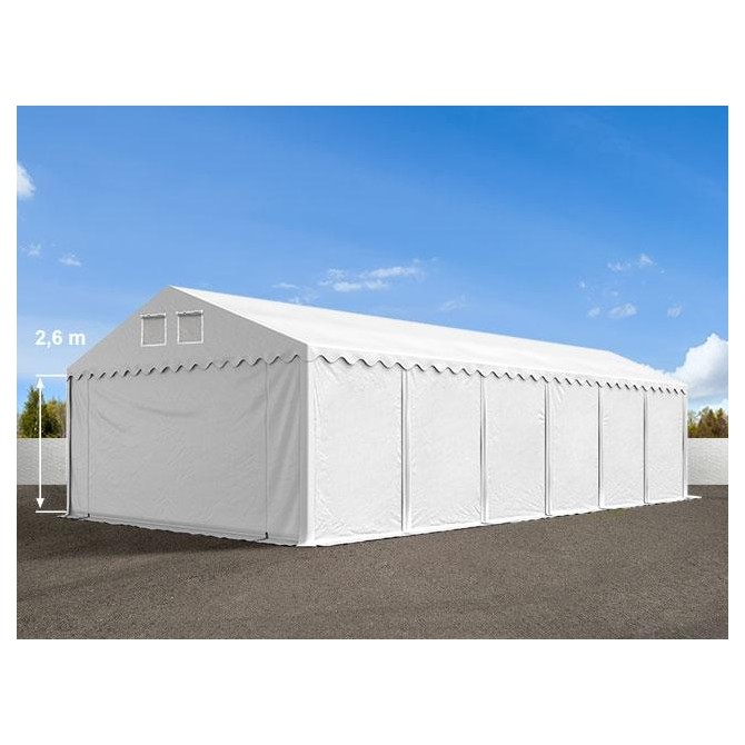 Skladiščni šotori 5m x (8,10)m - 2,6m stranske višine, PVC 800, z belim talnim okvirjem | brez statike PROFESSIONAL ***** Skladiščni šotori 5m x (8,10)m - 2,6m stranske višine, PVC 800, z belim talnim okvirjem | brez statike PROFESSIONAL *****