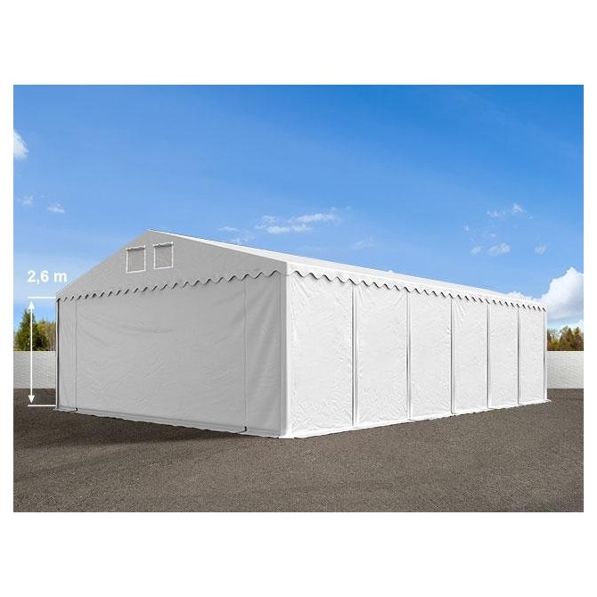 Skladiščni šotor 8mx24m - 2,6m str.višine, PVC 800 bel | brez statike PROFESSIONAL *****